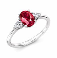Anello Donna in Oro bianco Rubini+Diamanti AN-2204-129